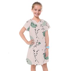 Plants Pattern Design Branches Branch Leaves Botanical Boho Bohemian Texture Drawing Circles Nature Kids  Drop Waist Dress