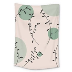 Plants Pattern Design Branches Branch Leaves Botanical Boho Bohemian Texture Drawing Circles Nature Large Tapestry