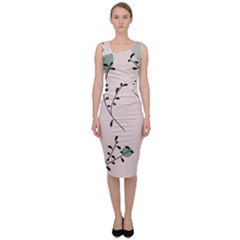 Plants Pattern Design Branches Branch Leaves Botanical Boho Bohemian Texture Drawing Circles Nature Sleeveless Pencil Dress