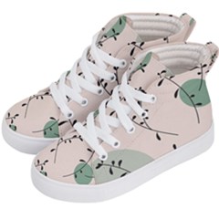 Plants Pattern Design Branches Branch Leaves Botanical Boho Bohemian Texture Drawing Circles Nature Kids  Hi-top Skate Sneakers