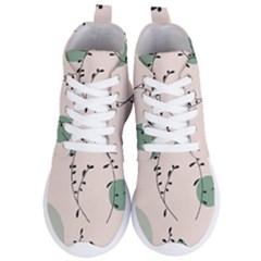 Plants Pattern Design Branches Branch Leaves Botanical Boho Bohemian Texture Drawing Circles Nature Women s Lightweight High Top Sneakers by Maspions