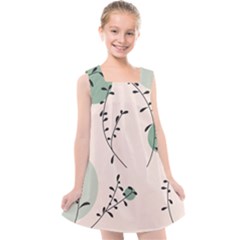 Plants Pattern Design Branches Branch Leaves Botanical Boho Bohemian Texture Drawing Circles Nature Kids  Cross Back Dress