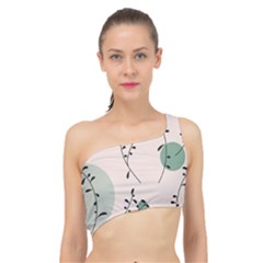 Plants Pattern Design Branches Branch Leaves Botanical Boho Bohemian Texture Drawing Circles Nature Spliced Up Bikini Top 