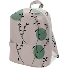 Plants Pattern Design Branches Branch Leaves Botanical Boho Bohemian Texture Drawing Circles Nature Zip Up Backpack