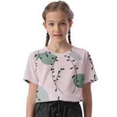 Plants Pattern Design Branches Branch Leaves Botanical Boho Bohemian Texture Drawing Circles Nature Kids  Basic T-shirt