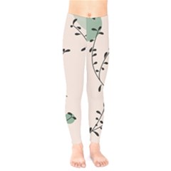 Plants Pattern Design Branches Branch Leaves Botanical Boho Bohemian Texture Drawing Circles Nature Kids  Classic Winter Leggings