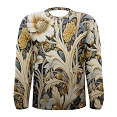 Flower Floral Pattern Floral Digital Spring Flora Botanical Blossom Bloom Vintage Men s Long Sleeve T-shirt