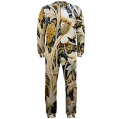 Flower Floral Pattern Floral Digital Spring Flora Botanical Blossom Bloom Vintage Onepiece Jumpsuit (men)