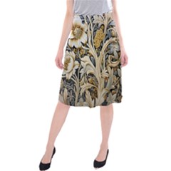 Flower Floral Pattern Floral Digital Spring Flora Botanical Blossom Bloom Vintage Midi Beach Skirt