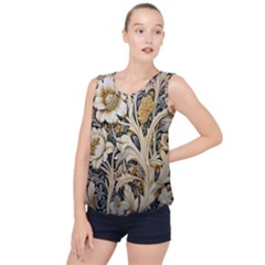 Flower Floral Pattern Floral Digital Spring Flora Botanical Blossom Bloom Vintage Bubble Hem Chiffon Tank Top