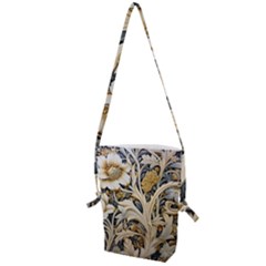 Flower Floral Pattern Floral Digital Spring Flora Botanical Blossom Bloom Vintage Folding Shoulder Bag by Maspions