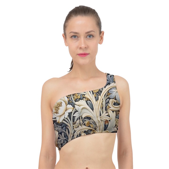 Flower Floral Pattern Floral Digital Spring Flora Botanical Blossom Bloom Vintage Spliced Up Bikini Top 