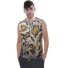 Flower Floral Pattern Floral Digital Spring Flora Botanical Blossom Bloom Vintage Men s Regular Tank Top