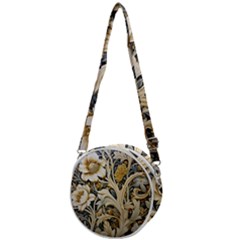 Flower Floral Pattern Floral Digital Spring Flora Botanical Blossom Bloom Vintage Crossbody Circle Bag