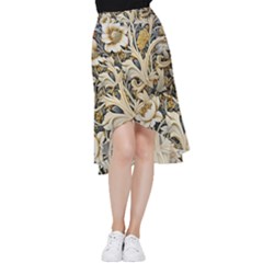 Flower Floral Pattern Floral Digital Spring Flora Botanical Blossom Bloom Vintage Frill Hi Low Chiffon Skirt