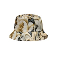 Flower Floral Pattern Floral Digital Spring Flora Botanical Blossom Bloom Vintage Inside Out Bucket Hat (kids)