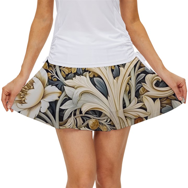 Flower Floral Pattern Floral Digital Spring Flora Botanical Blossom Bloom Vintage Women s Skort