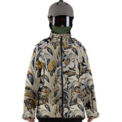 Flower Floral Pattern Floral Digital Spring Flora Botanical Blossom Bloom Vintage Men s Zip Ski And Snowboard Waterproof Breathable Jacket by Maspions