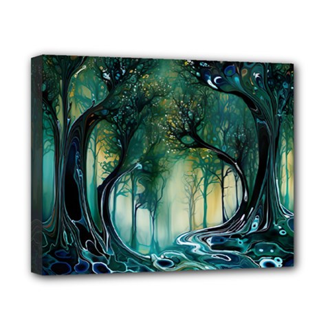 Trees Forest Mystical Forest Background Landscape Nature Canvas 10  X 8  (stretched)