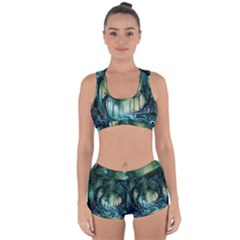 Trees Forest Mystical Forest Background Landscape Nature Racerback Boyleg Bikini Set