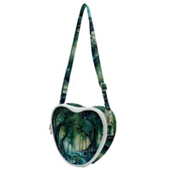 Trees Forest Mystical Forest Background Landscape Nature Heart Shoulder Bag