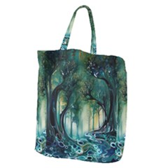 Trees Forest Mystical Forest Background Landscape Nature Giant Grocery Tote