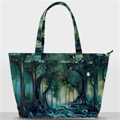 Trees Forest Mystical Forest Background Landscape Nature Back Pocket Shoulder Bag 