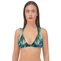 Trees Forest Mystical Forest Background Landscape Nature Double Strap Halter Bikini Top