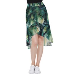 Trees Forest Mystical Forest Background Landscape Nature Frill Hi Low Chiffon Skirt