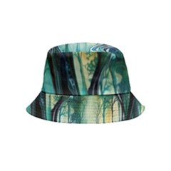 Trees Forest Mystical Forest Background Landscape Nature Inside Out Bucket Hat (kids) by Maspions