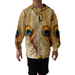 Vintage Peacock Feather Peacock Feather Pattern Background Nature Bird Nature Kids  Hooded Windbreaker