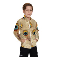 Vintage Peacock Feather Peacock Feather Pattern Background Nature Bird Nature Kids  Windbreaker