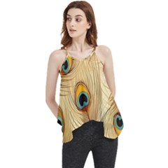 Vintage Peacock Feather Peacock Feather Pattern Background Nature Bird Nature Flowy Camisole Tank Top