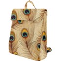 Vintage Peacock Feather Peacock Feather Pattern Background Nature Bird Nature Flap Top Backpack View1