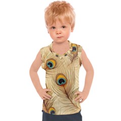 Vintage Peacock Feather Peacock Feather Pattern Background Nature Bird Nature Kids  Sport Tank Top