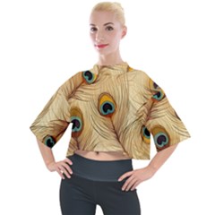 Vintage Peacock Feather Peacock Feather Pattern Background Nature Bird Nature Mock Neck T-shirt