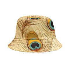 Vintage Peacock Feather Peacock Feather Pattern Background Nature Bird Nature Bucket Hat by Maspions