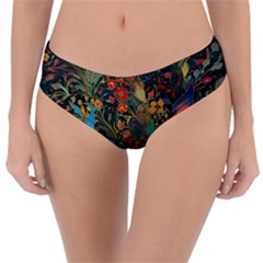 Flowers Trees Forest Mystical Forest Nature Background Landscape Reversible Classic Bikini Bottoms