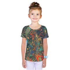 Flowers Trees Forest Mystical Forest Nature Background Landscape Kids  One Piece T-shirt