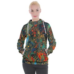 Flowers Trees Forest Mystical Forest Nature Background Landscape Women s Hooded Pullover