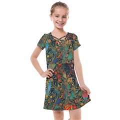 Flowers Trees Forest Mystical Forest Nature Background Landscape Kids  Cross Web Dress by Maspions