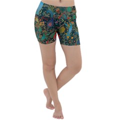 Flowers Trees Forest Mystical Forest Nature Background Landscape Lightweight Velour Yoga Shorts