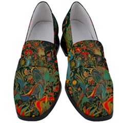 Flowers Trees Forest Mystical Forest Nature Background Landscape Women s Chunky Heel Loafers