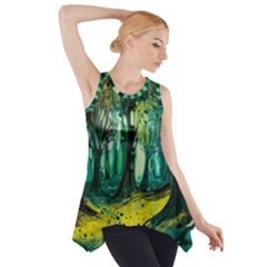 Trees Forest Mystical Forest Nature Junk Journal Landscape Nature Side Drop Tank Tunic