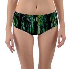 Trees Forest Mystical Forest Nature Junk Journal Landscape Nature Reversible Mid-waist Bikini Bottoms by Maspions