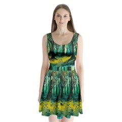 Trees Forest Mystical Forest Nature Junk Journal Landscape Nature Split Back Mini Dress 