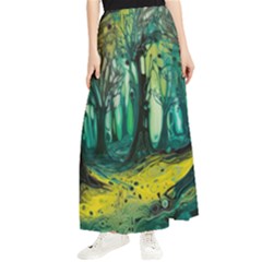 Trees Forest Mystical Forest Nature Junk Journal Landscape Nature Maxi Chiffon Skirt