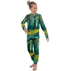 Trees Forest Mystical Forest Nature Junk Journal Landscape Nature Kids  Long Sleeve Set 