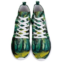 Trees Forest Mystical Forest Nature Junk Journal Landscape Nature Men s Lightweight High Top Sneakers