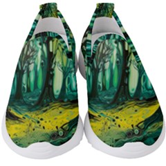 Trees Forest Mystical Forest Nature Junk Journal Landscape Nature Kids  Slip On Sneakers